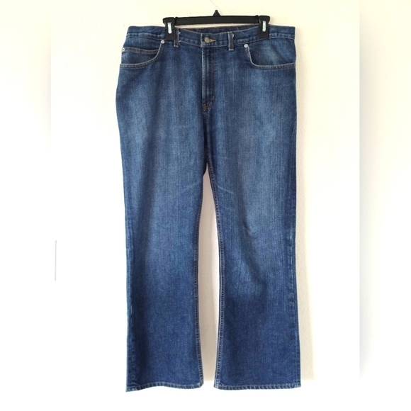 Perry Ellis Mens Jeans 36x30 Blue  Denim Straight Leg Pocket Casual School Work - Picture 1 of 13